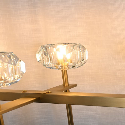 Crystal Ball Double Glass Linear Chandelier