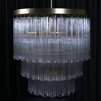 Three-Tier Glass Tube Chandelier