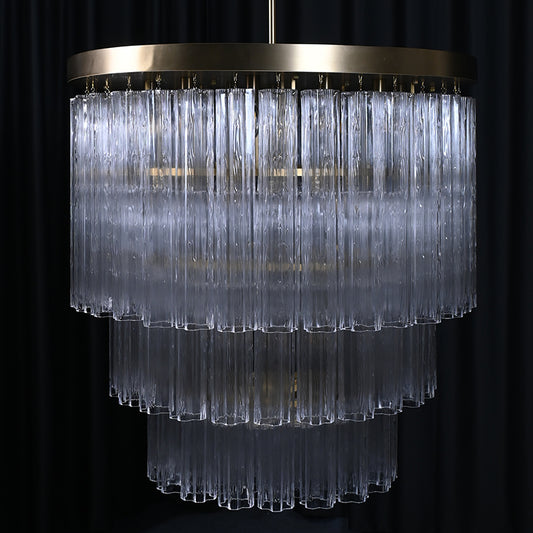 Three-Tier Glass Tube Chandelier