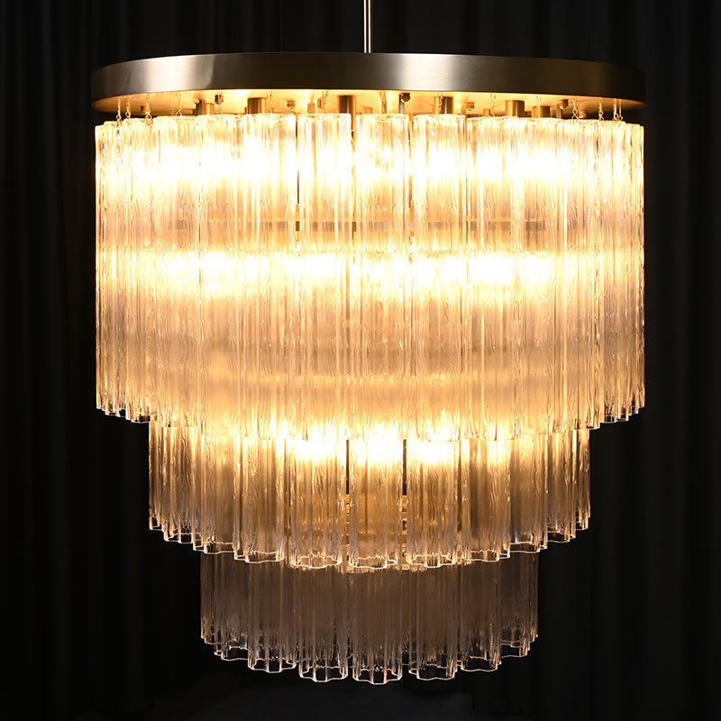 Three-Tier Glass Tube Chandelier