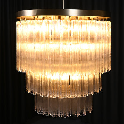 Three-Tier Glass Tube Chandelier