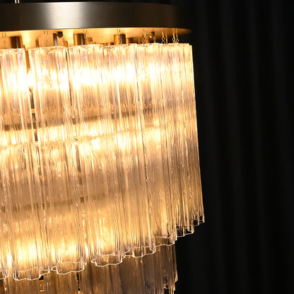 Three-Tier Glass Tube Chandelier