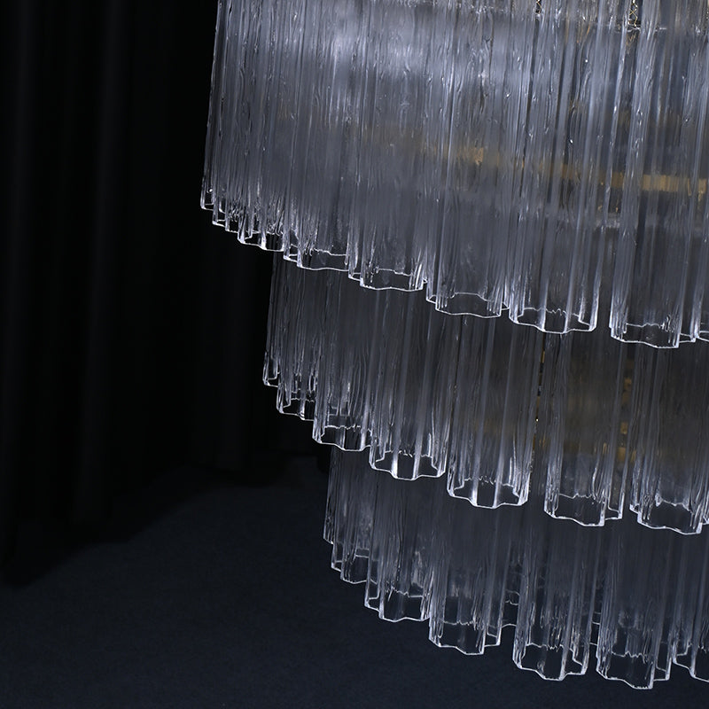 Three-Tier Glass Tube Chandelier