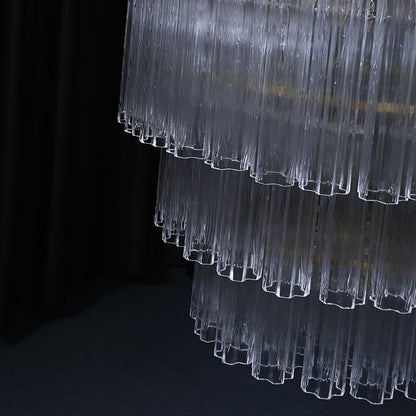 Three-Tier Glass Tube Chandelier