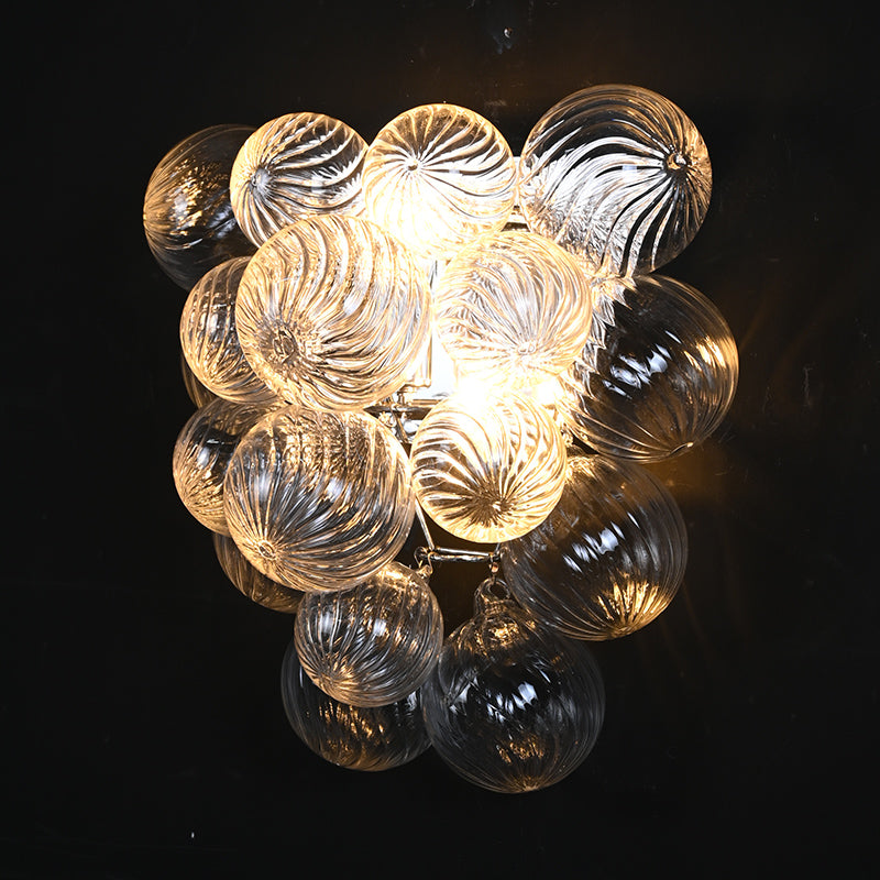 Textured Glass Globe Wall Sconce