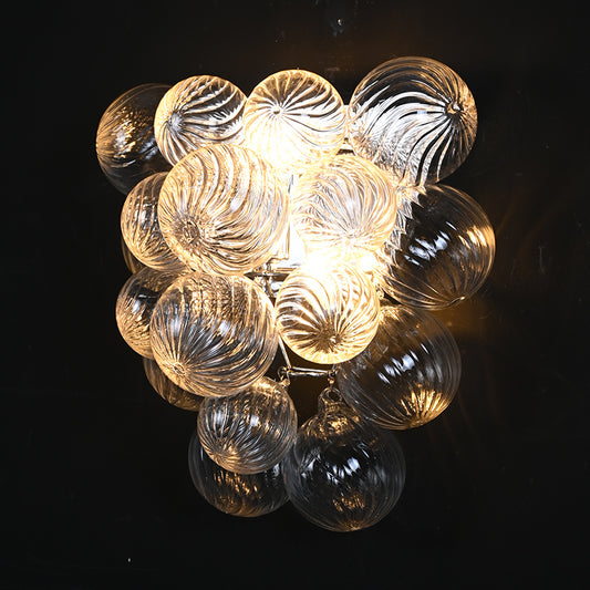 Textured Glass Globe Wall Sconce