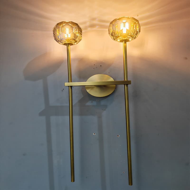 Large Double Clear Glass Wall Sconce