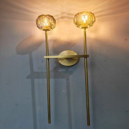 Large Double Clear Glass Wall Sconce