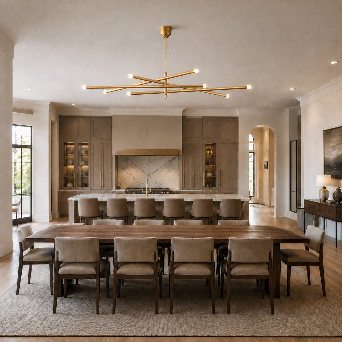 Rousseau Brass Linear Chandelier