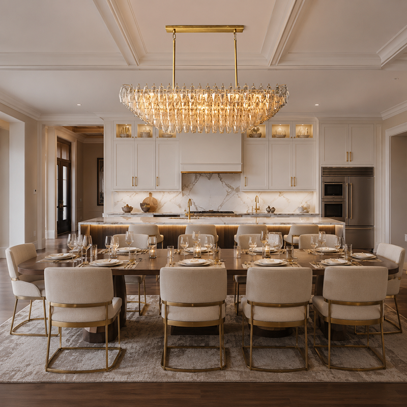 Chiara Rectangular Glass Chandelier
