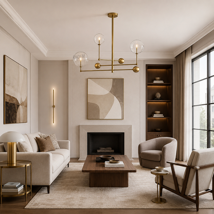 Modern Glass Globe Chandelier