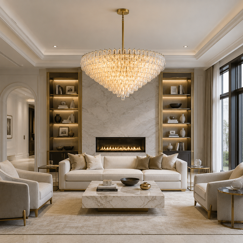 Chiara Tiered Glass Round Chandelier