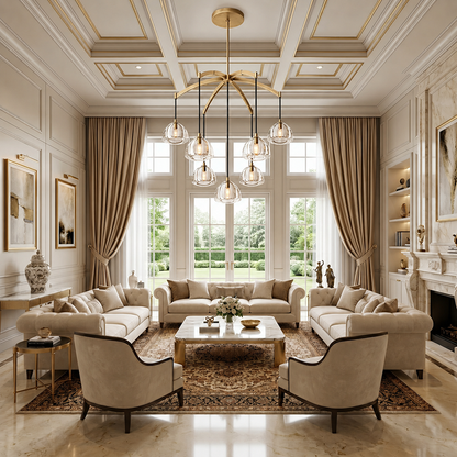 Hemisphere Modern Round Chandelier