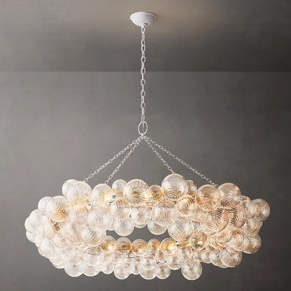 Ribbed Glass Globe Chandelier